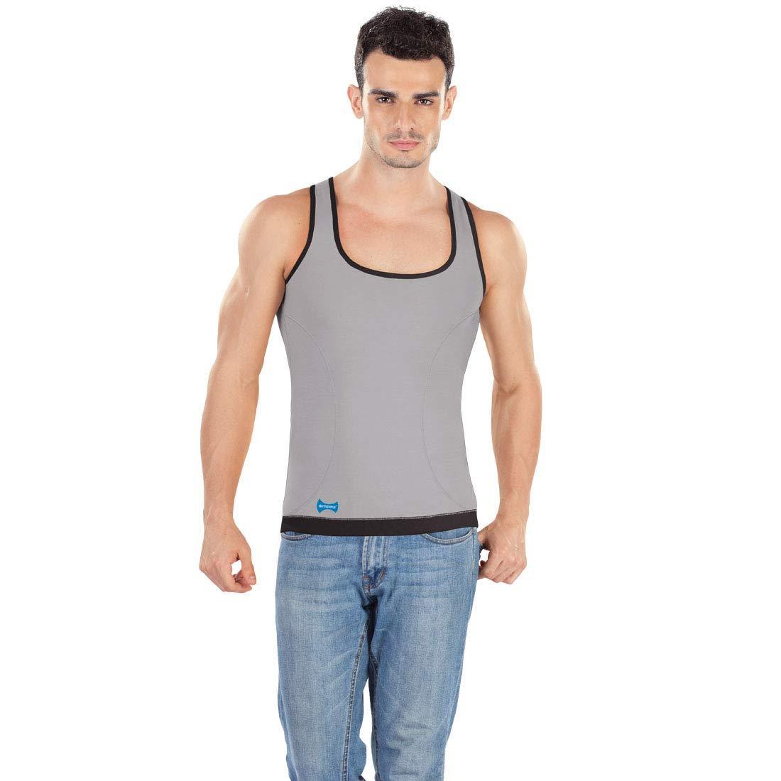 Dermawear Men's Zenrik Everyday Mild Compression Vest Grey Black - Stilento