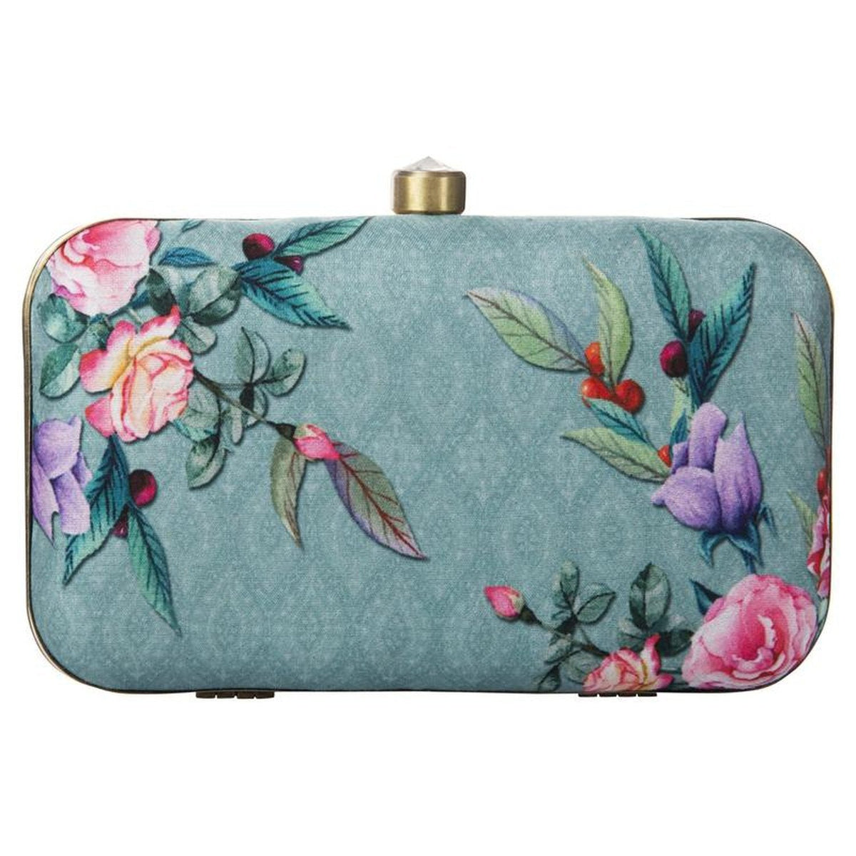 Designer Dark Blue Box Clutch Purse with Chain for girls