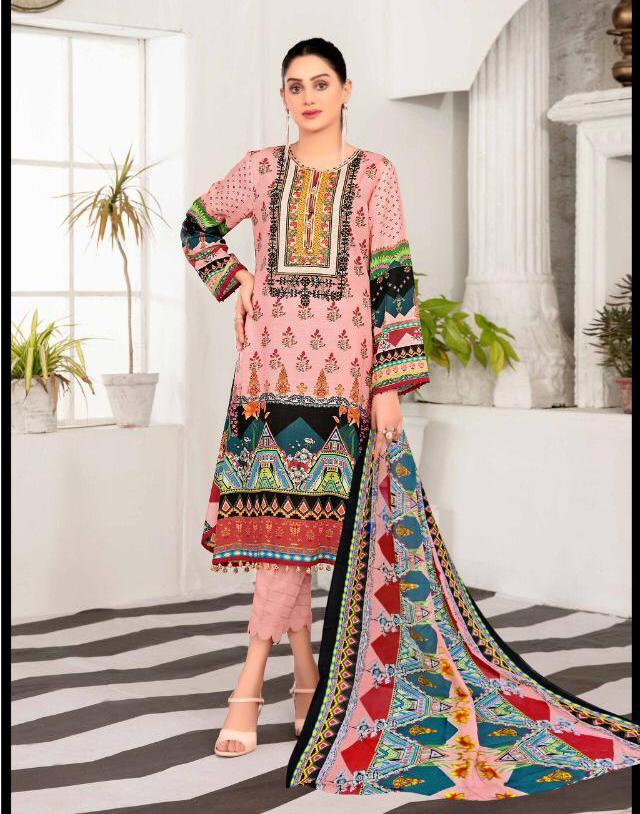 Designer Pakistani Lawn Cotton Salwar Kameez Dress Material - Stilento