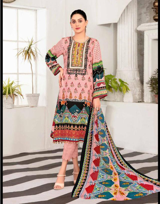 Designer Pakistani Lawn Cotton Salwar Kameez Dress Material