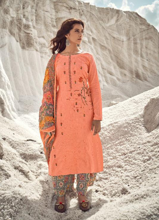 Designer Salwar Women Cotton Suits Set with Embroidery
