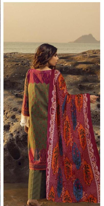 Emaan Adeel Women Pure lawn Unstitched Pakistani Suits With Mal Mal Duppata - Stilento