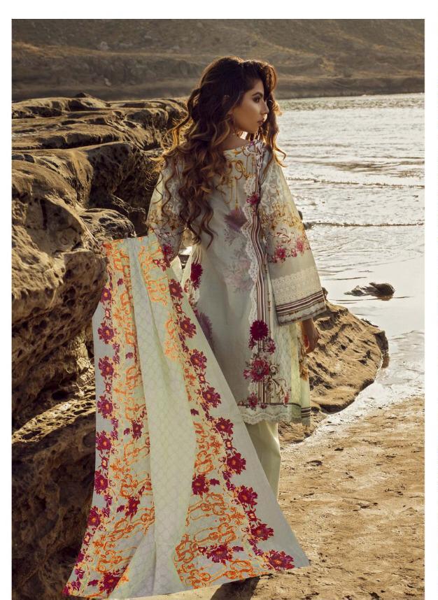 Emaan Adeel Women Pure lawn Unstitched Pakistani Suits With Mal Mal Duppata - Stilento