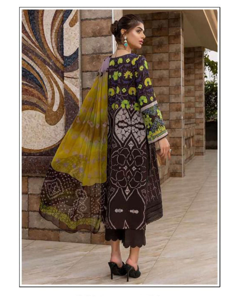 Embroidered Black Pakistani Cotton Salwar Suits Set - Stilento