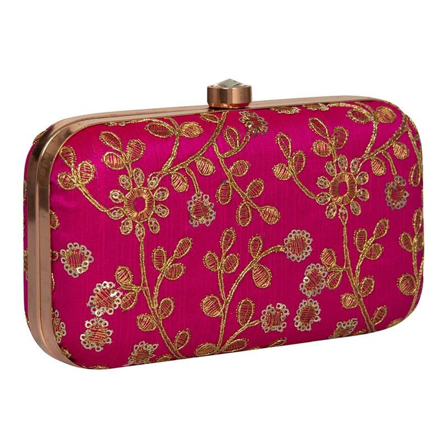 Exotic Hot Pink Party wear Bridal Fancy Designer clutch bag - Stilento