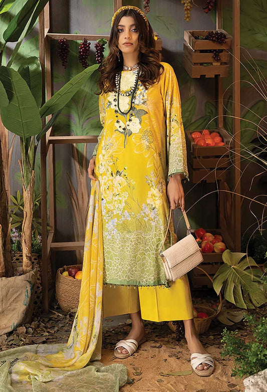 Adan's Libas Summer Fantasy Lawn Unstitched Pakistani Suit Yellow