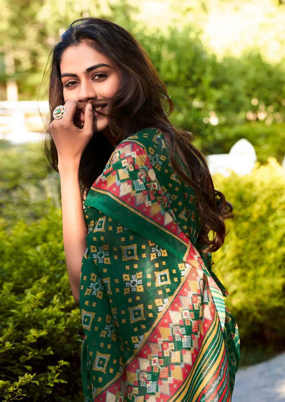 Fancy Printed Daily Wear Sonakshi Silk Green Sarees - Stilento