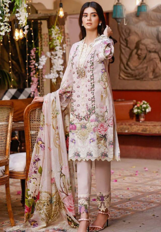Firdous Pakistani Copy Cotton Pink Unstitched Suits