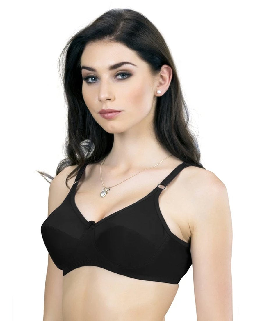 Groversons Paris Beauty Cotton Full Coverage Candy Black Bra