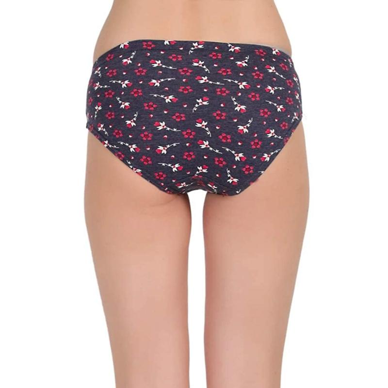Groversons Paris Beauty Cotton Printed Panties with Inner Elastic (Pack of 3)