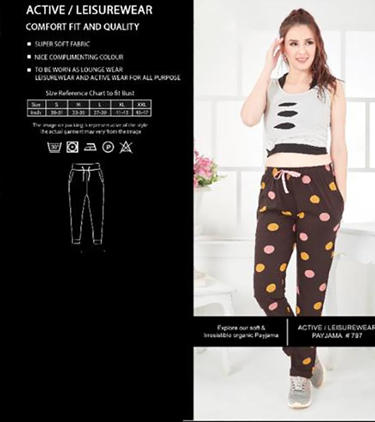Intouche Brown Comfort Wear Printed Soft Cotton Ladies Lower