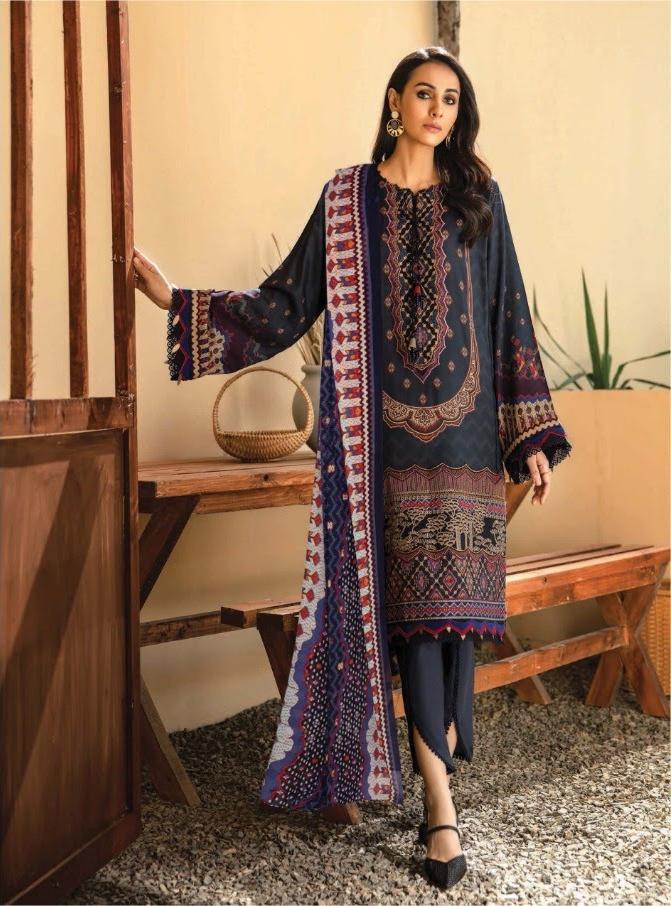 Iris Cotton Black Pakistani Suits Dress Material for Women - Stilento