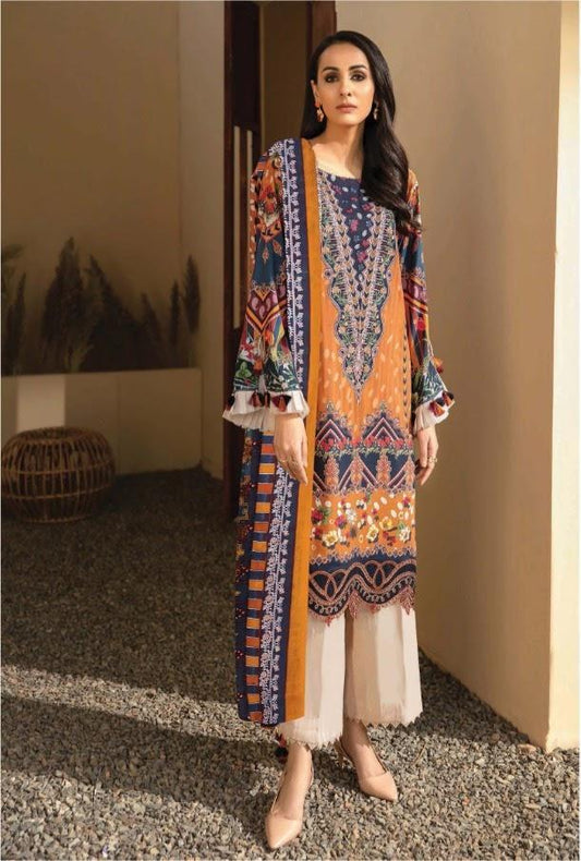 Iris Cotton Yellow Pakistani Suits Dress Material for Women