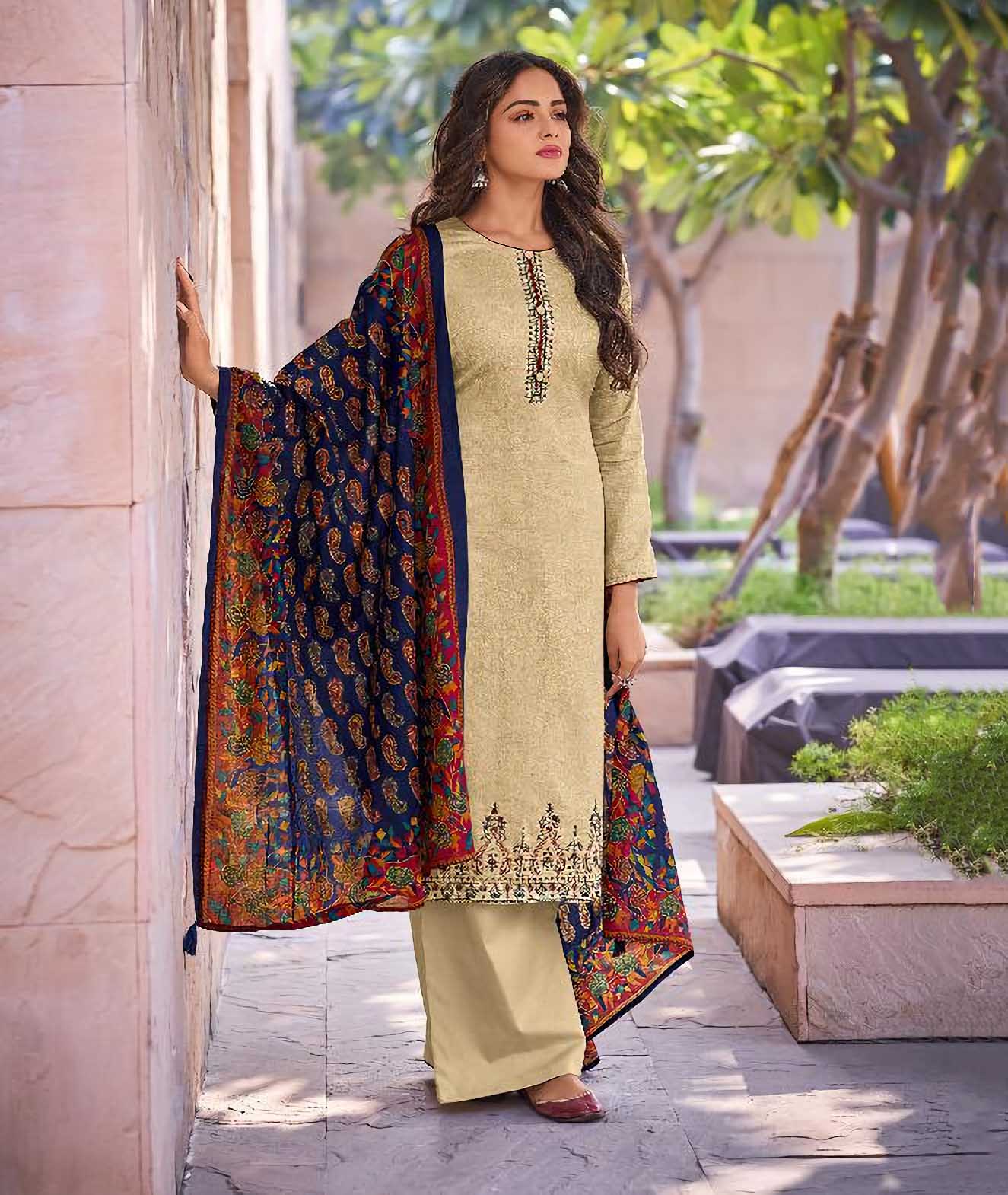 Jam Cotton Unstitched Suits Dress Material With Embroidery - Stilento