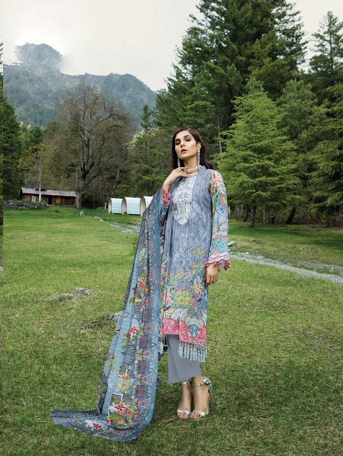 Lawn cotton Pakistani style dress material for women - Stilento