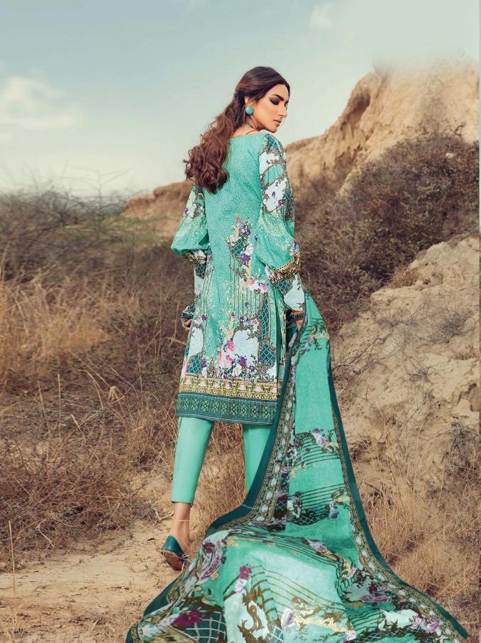 Lawn cotton Pakistani style dress material for women - Stilento