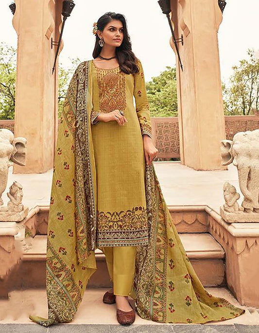 Lawn Cotton Unstitched Suit Material with Embroidery