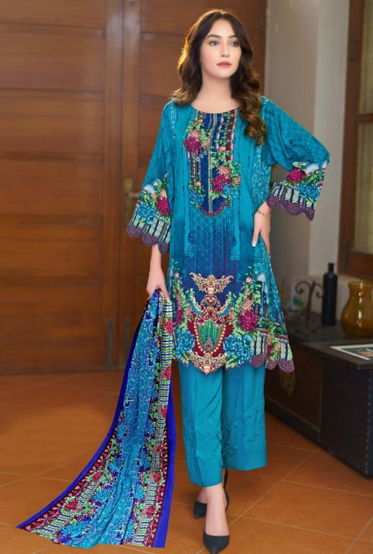 Lawn Cotton Women Unstitched Pakistani Suits Dress Material