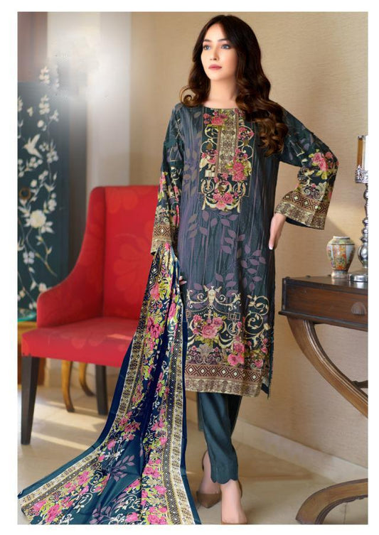Lawn Cotton Women Unstitched Pakistani Suits Dress Material
