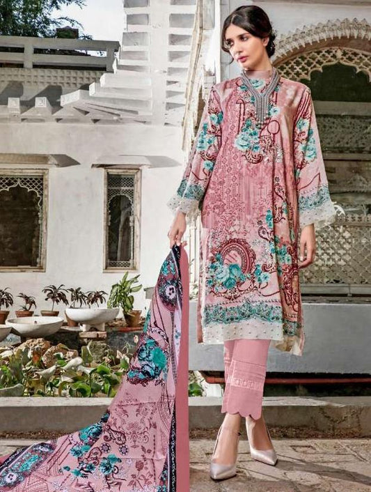 Lawn Pakistani Pink Salwar Suits Dress Material for Women