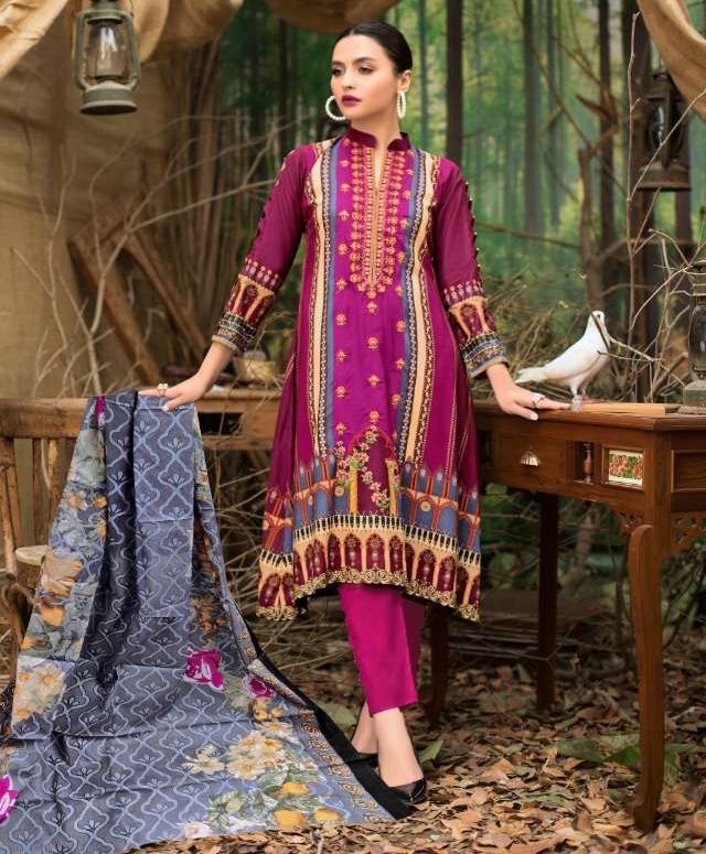 Lawn Pakistani Purple Salwar Suits Dress Material for Women - Stilento