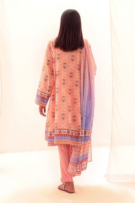 Light Pink Printed Lawn Pakistani Suit Set With Embroidery - Stilento