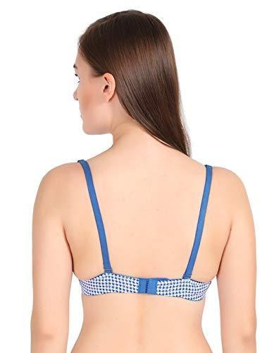 Lightly Padded Non Wired 3/4th Coverage T-Shirt Bra Blue - Stilento