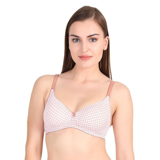 Lightly Padded Non Wired 3/4th Coverage T-Shirt Bra Brown - Stilento