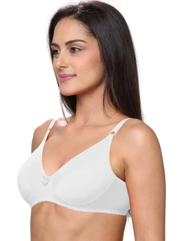 Lovable All Day Long White Cotton Bra for Women