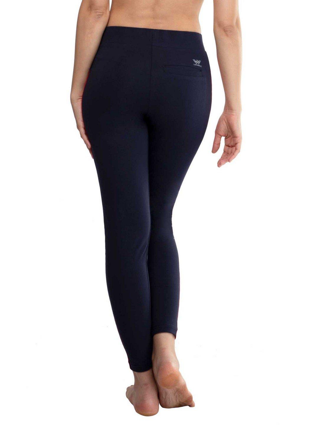 Lovable Black Cotton Gym Wear Tights Yoga Pants With Pocket