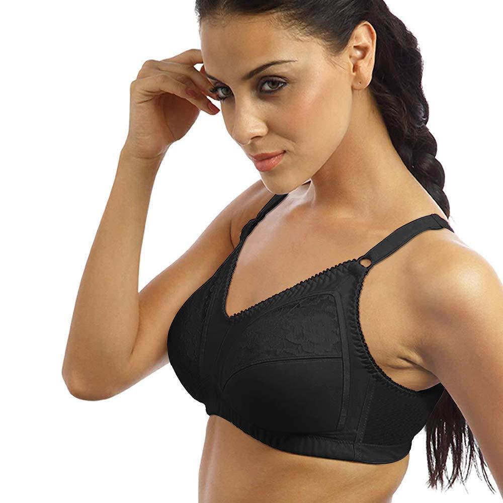 Lovable Women Cotton Black Bra Plus Size