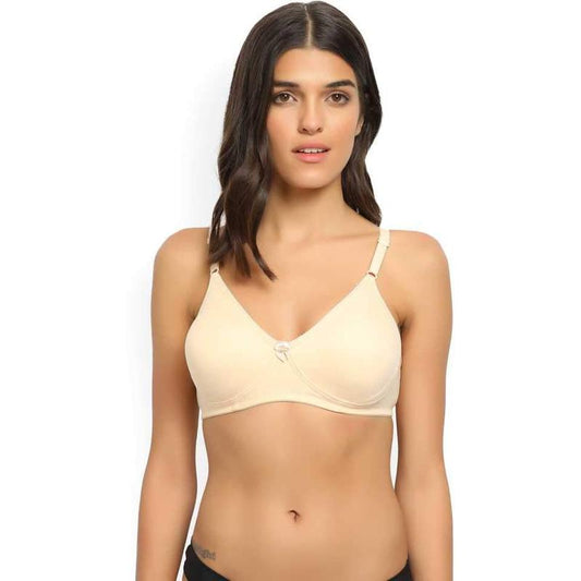 Lovable Women Full Coverage Classic Non Padded Bra Cream - Stilento