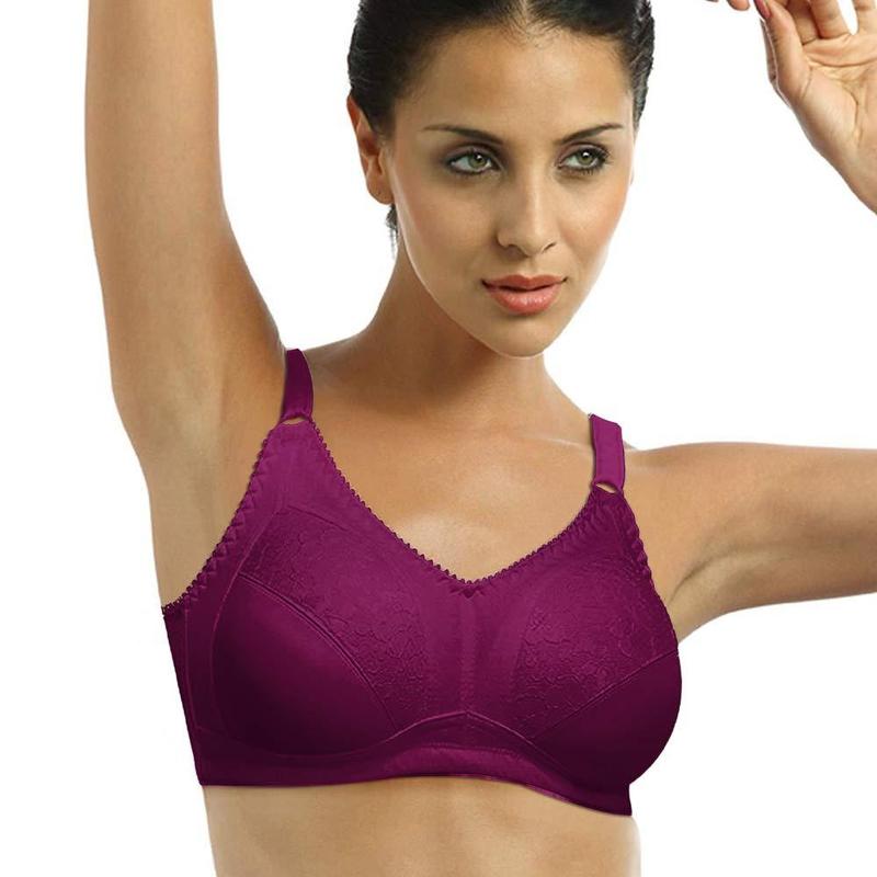 Lovable Women Full Coverage Cotton Dark Pink Big Plus Size Bra
