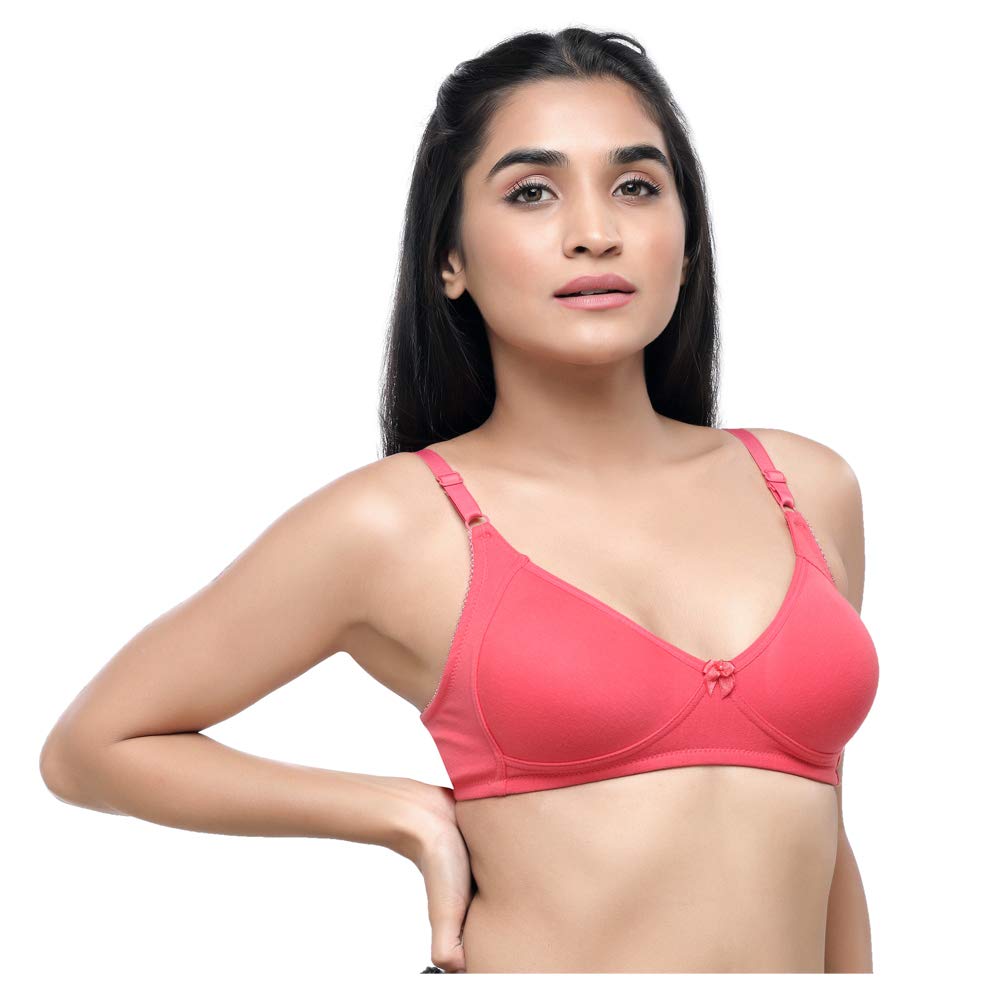 Lovable Women's All Day Cotton Bra Coral Pink