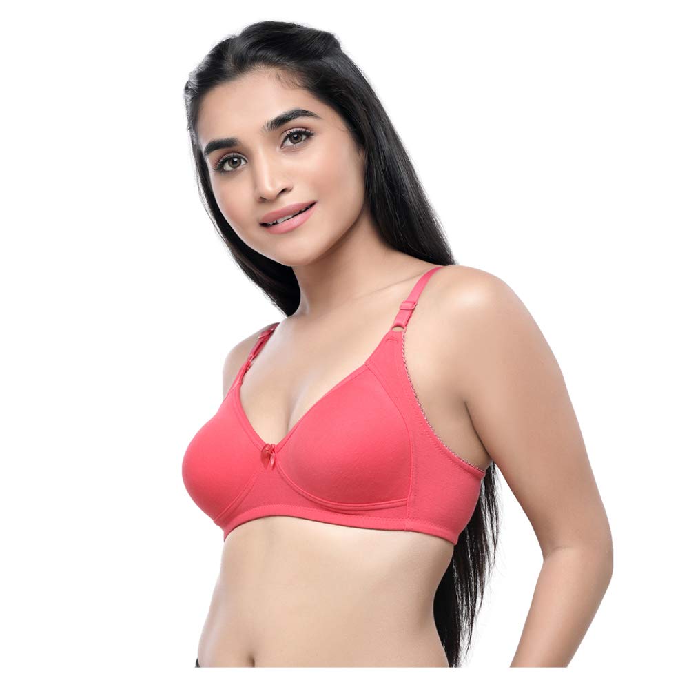 Lovable Women's All Day Cotton Bra Coral Pink