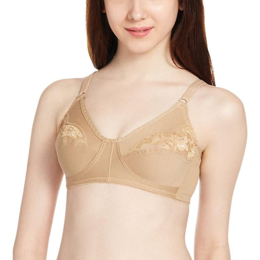 Buy StyFun Cotton Lycra Net Bra Non-Padded, Non-Wired, Floral Print, Bra  for Women Combo Pack Girls Everyday, Bralette Beige Pack of 1, Cup B, Size-  30 at