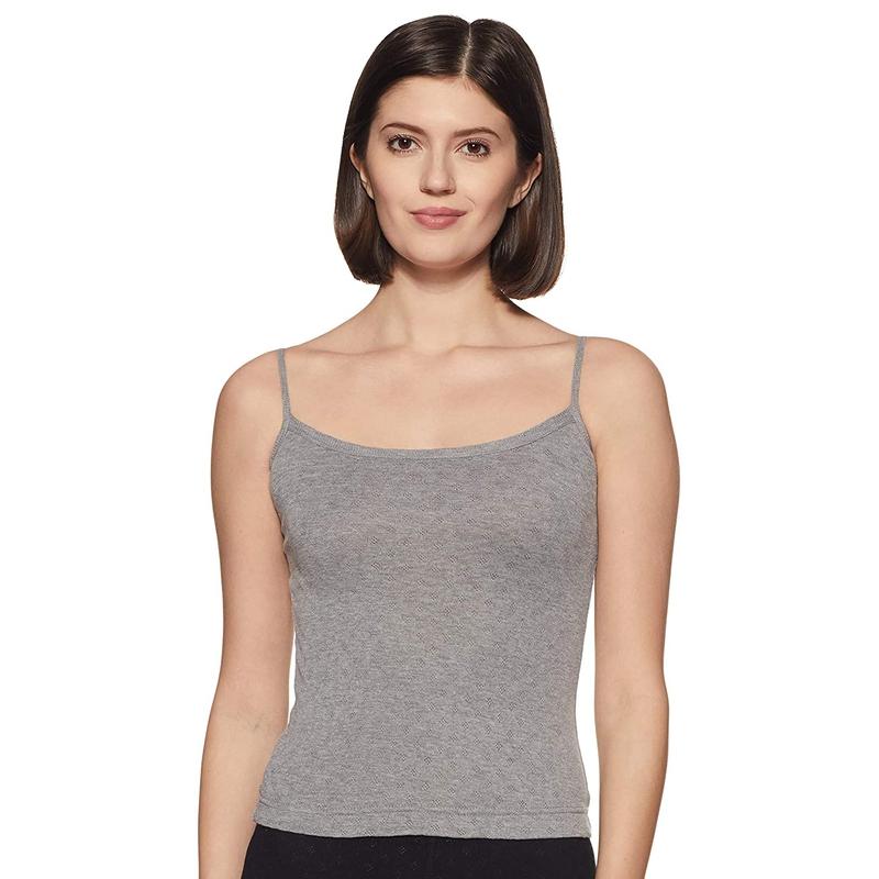 Lovable Women's Grey Thermal Spaghetti Top
