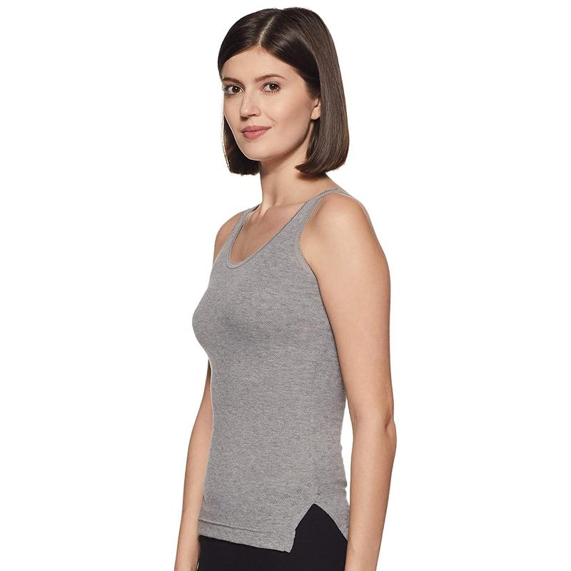 Lovable Women's Sleeveless Grey Thermal Top
