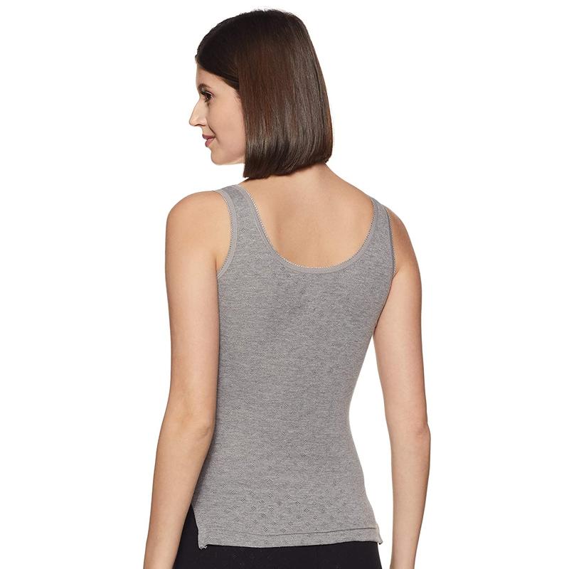 Lovable Women's Sleeveless Grey Thermal Top