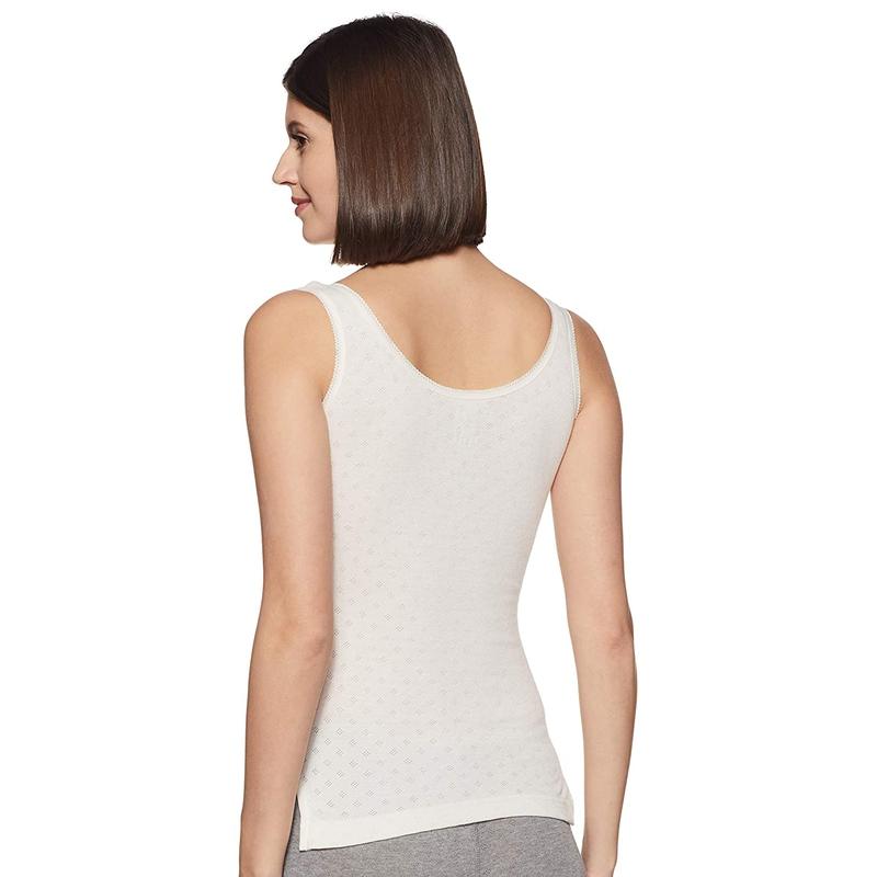 Lovable Women's Sleeveless white Thermal Top