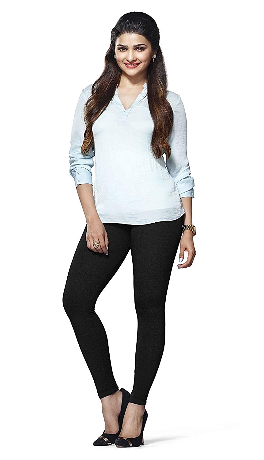 Lux Lyra Ankle Length Black Leggings free Size for Woman