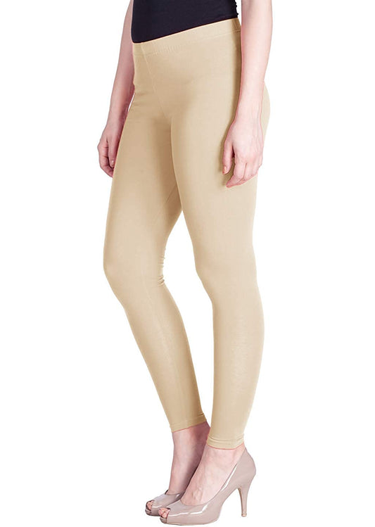 Lux Lyra Ankle Length Light Brown Leggings free Size for Ladies - Stilento