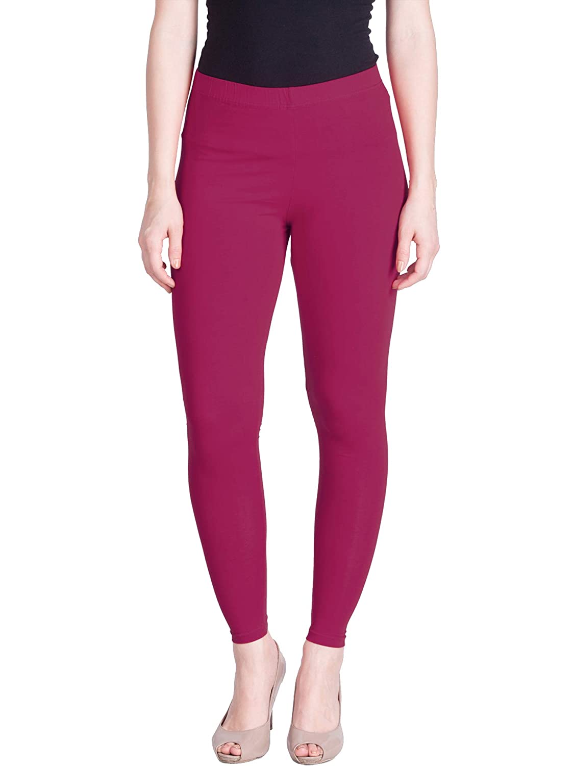 Lux Lyra Ankle Length Pink Leggings free Size for Woman - Stilento