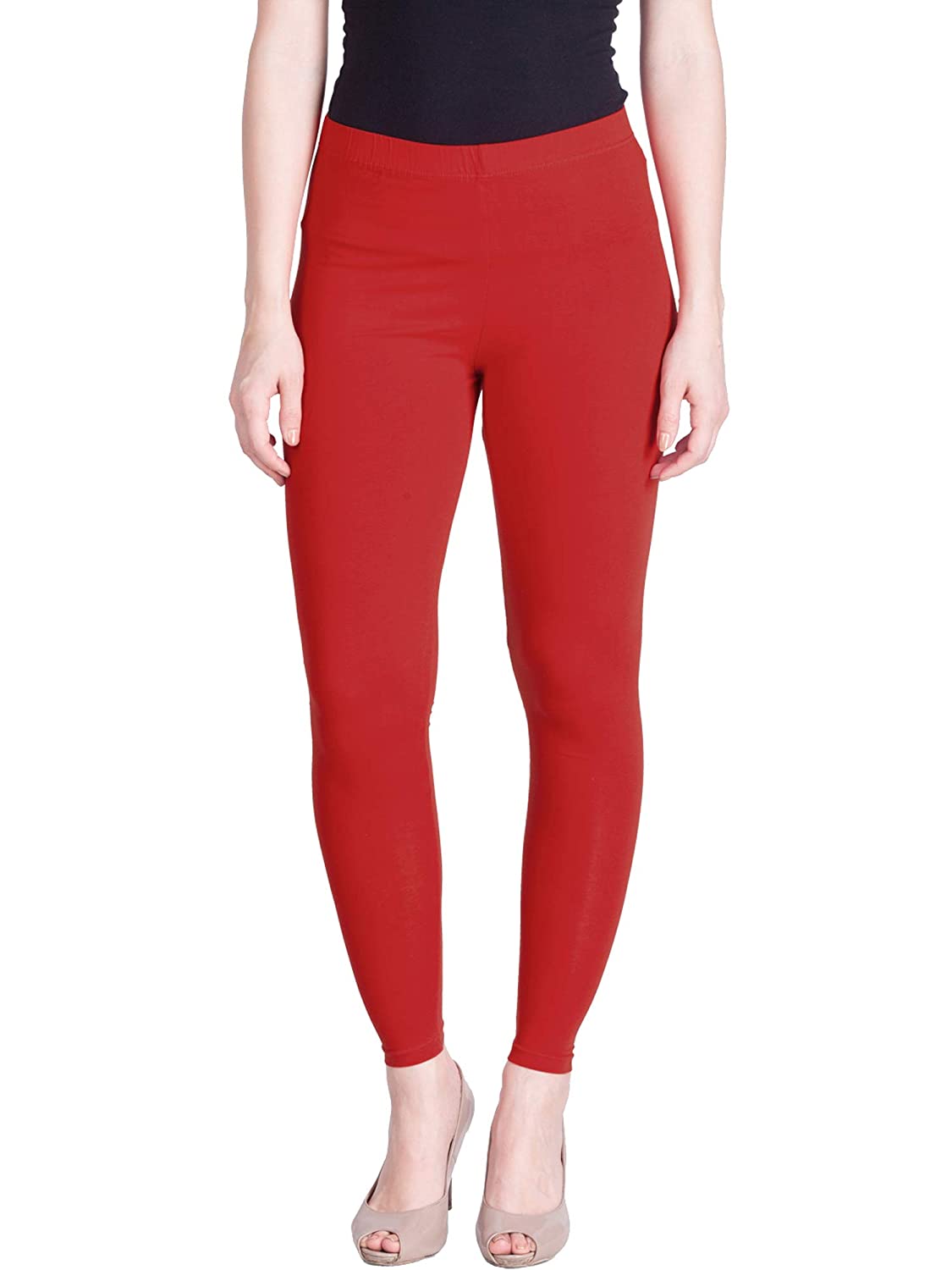 Lux Lyra Ankle Length Red Leggings free Size for Woman - Stilento