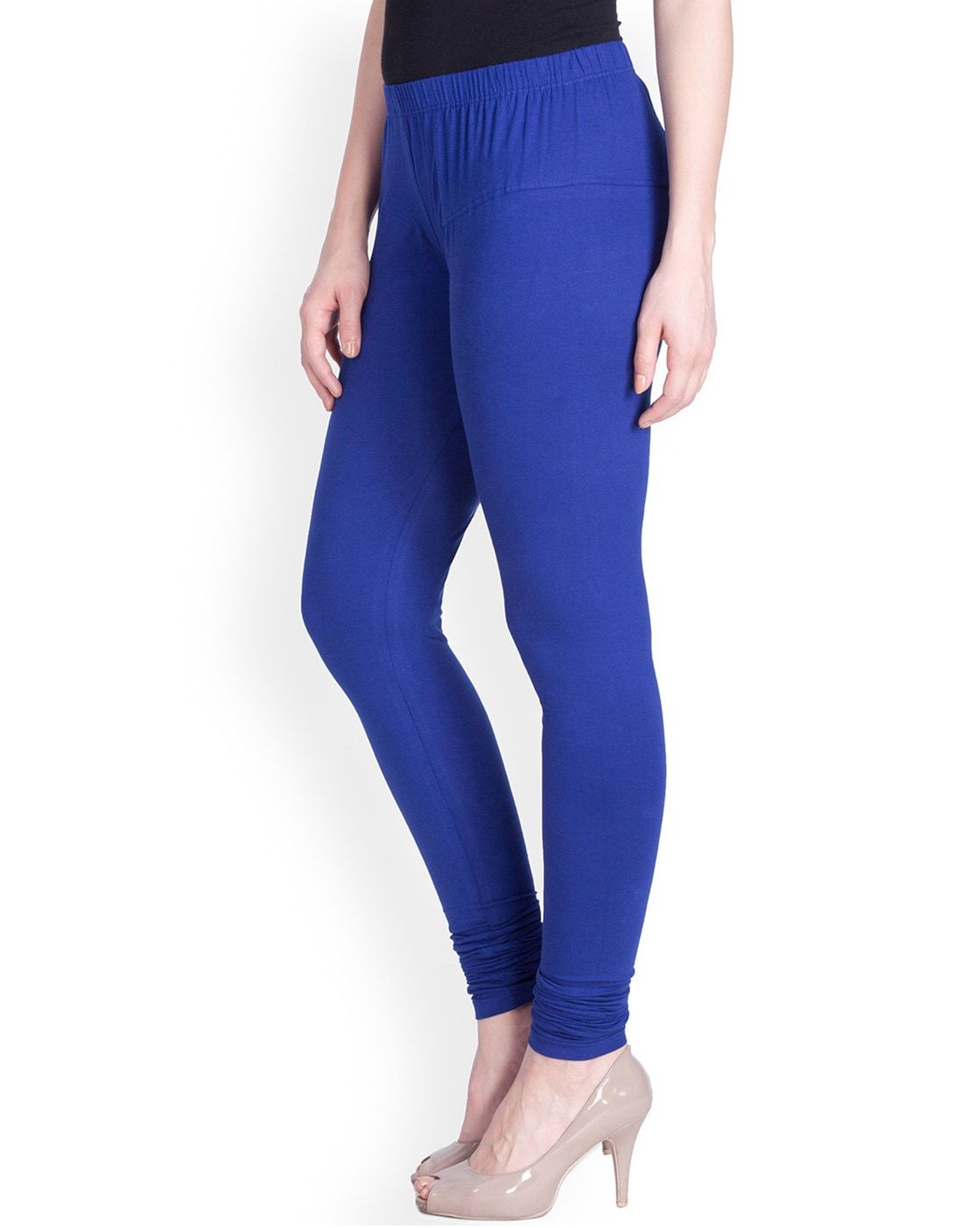 Buy Go Colors Women Blue Solid Churidar Length Leggings - Leggings for  Women 5812234