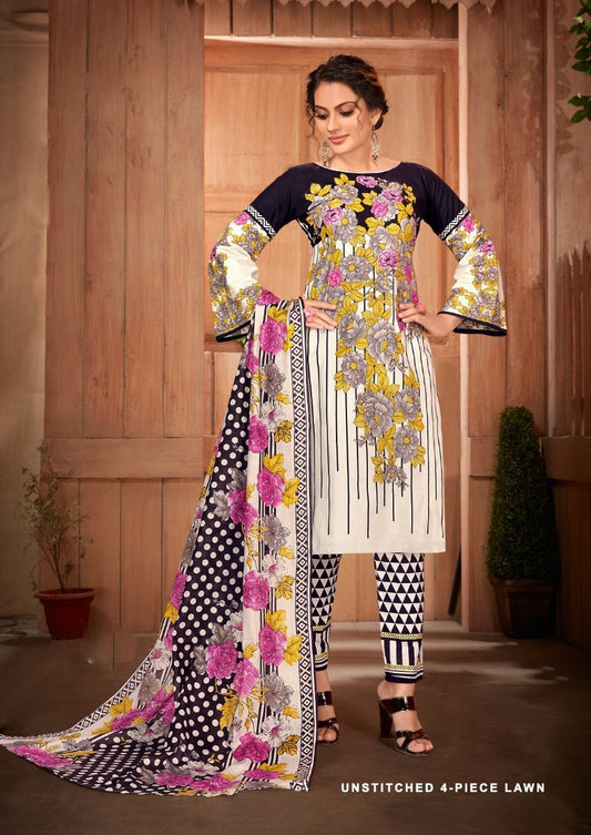 Luxury Lawn Cotton Unstitched Cotton Suits for Women