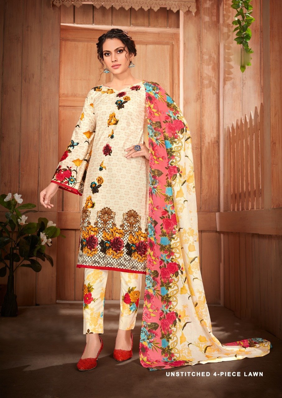 Luxury Lawn Unstiched Cotton Suits for Women - Stilento