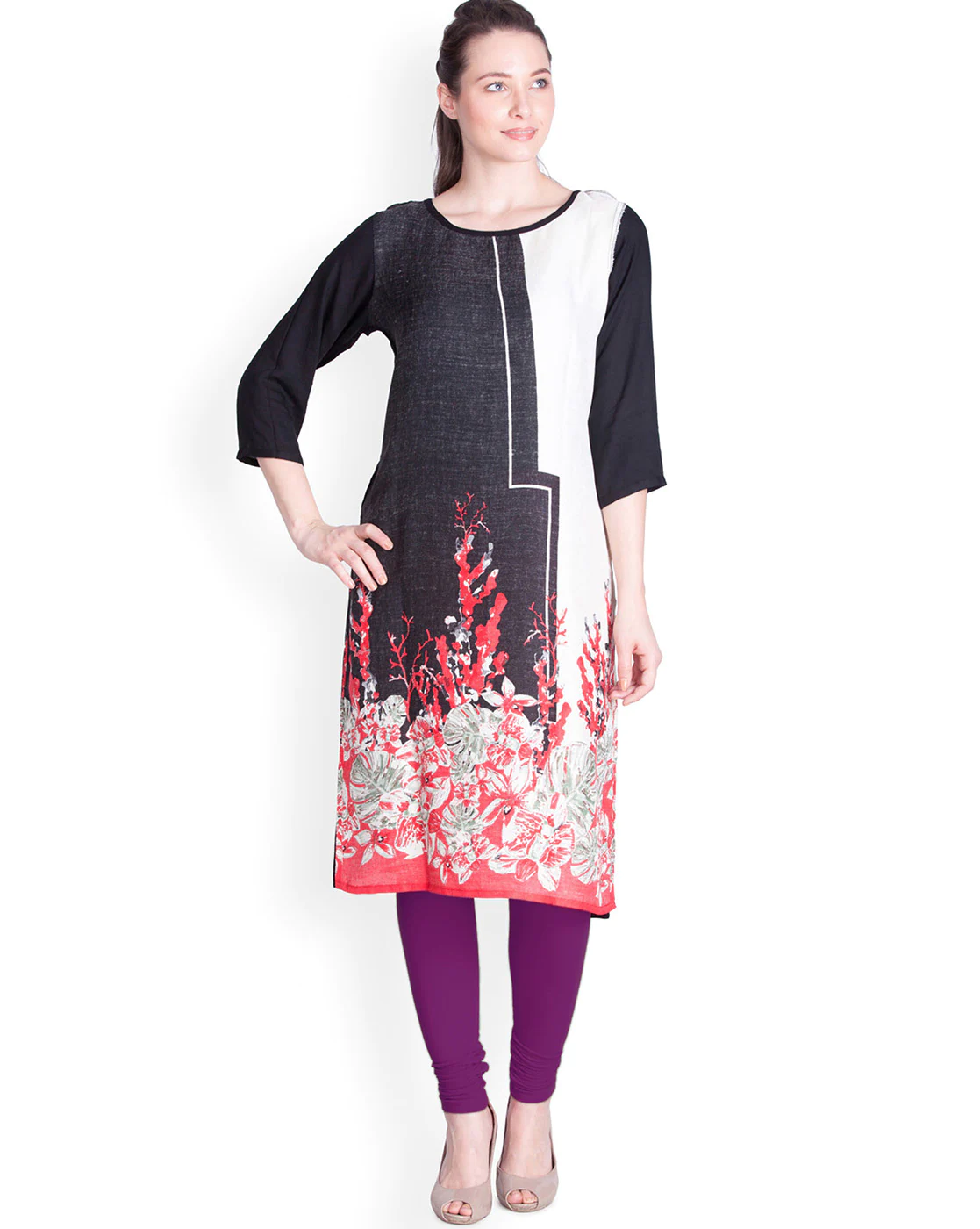 Lyra Purple Churidar Cotton Leggings free Size for Woman
