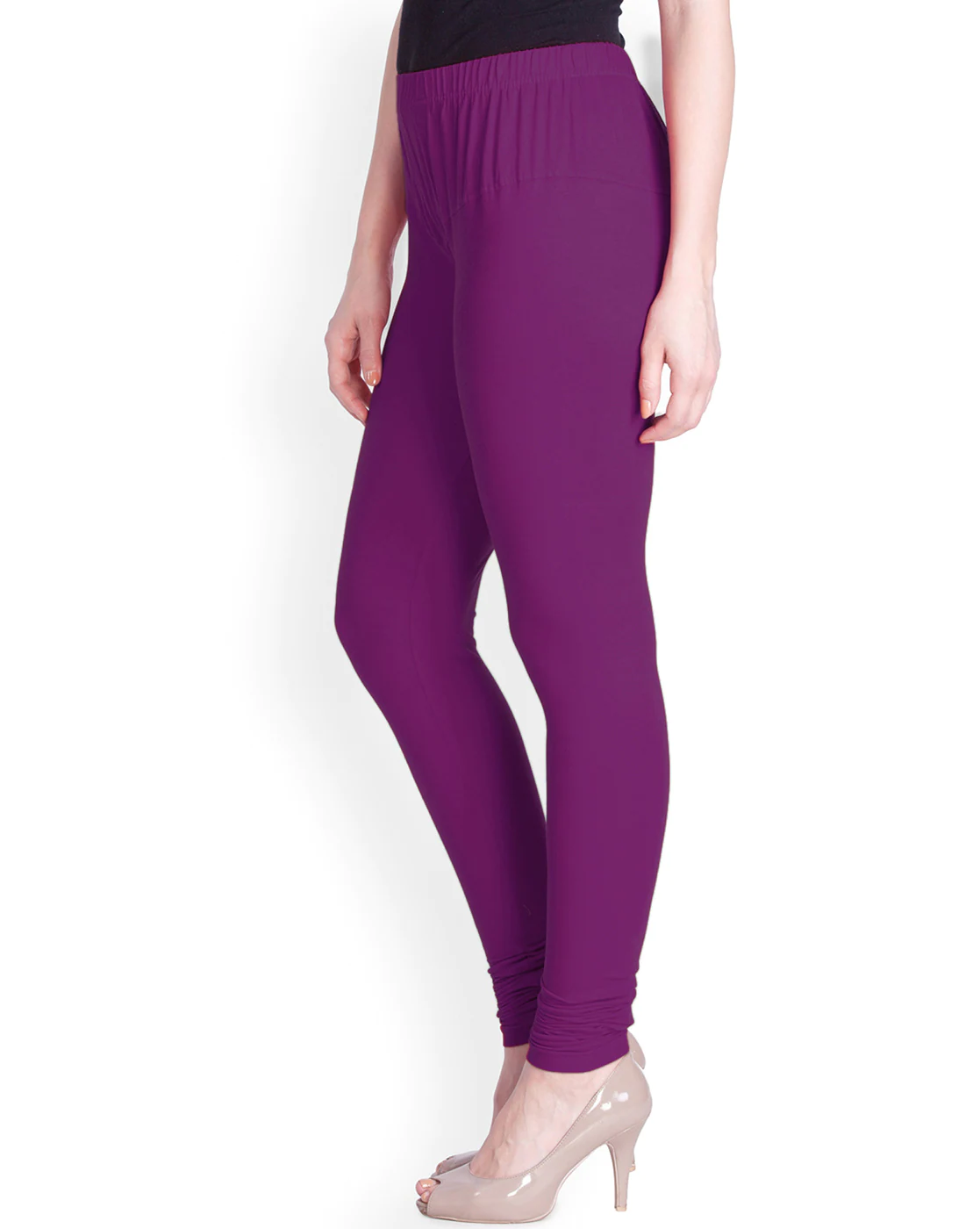 Lyra Purple Churidar Cotton Leggings free Size for Woman - Stilento