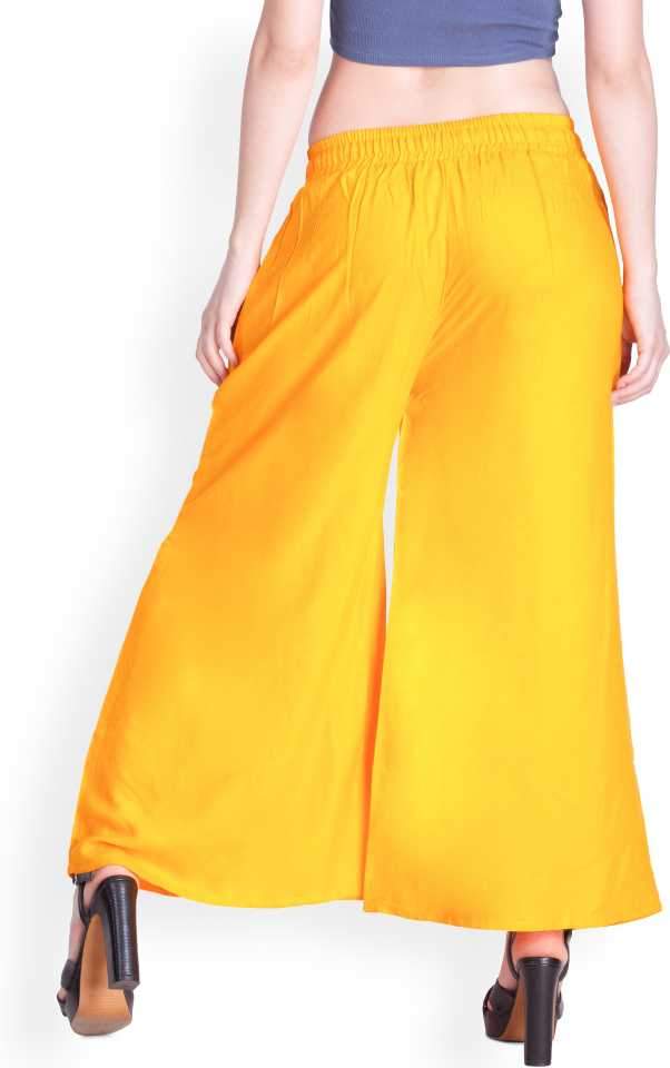 Buy online Mustard Cotton Straight Palazzo from Skirts, tapered pants &  Palazzos for Women by Valles365 By S.c. for ₹699 at 65% off | 2024  Limeroad.com